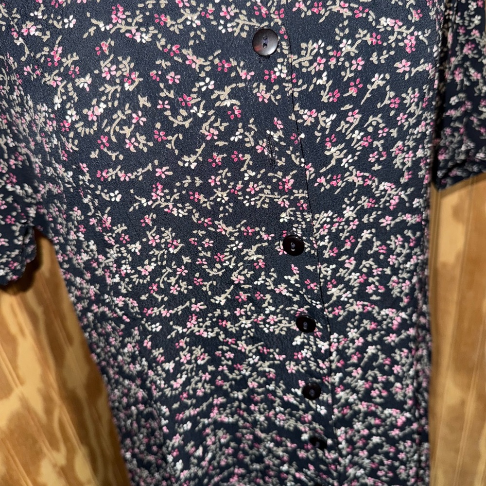 Vintage Button Down Floral Shirt Dress - Picture 2 of 3
